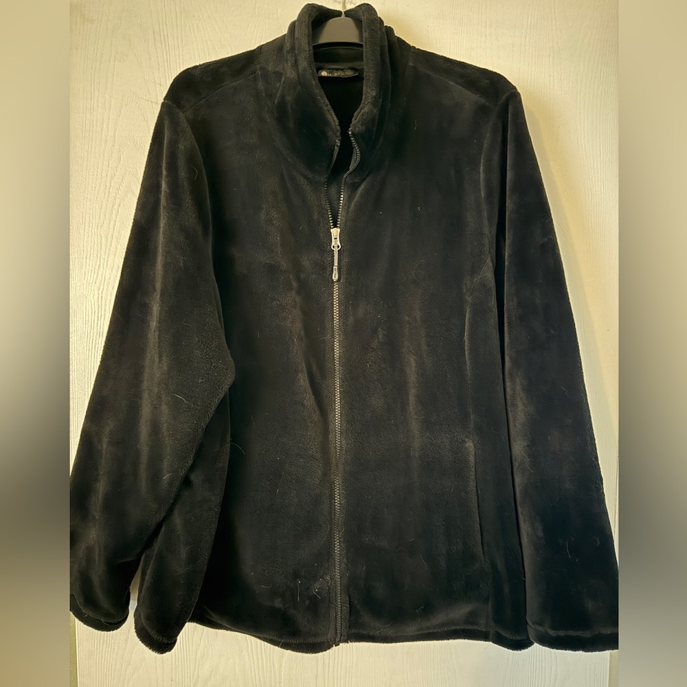 Black Fleece Zip-Up Jacket